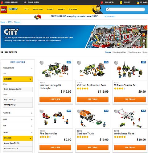 Lego shop clearance website