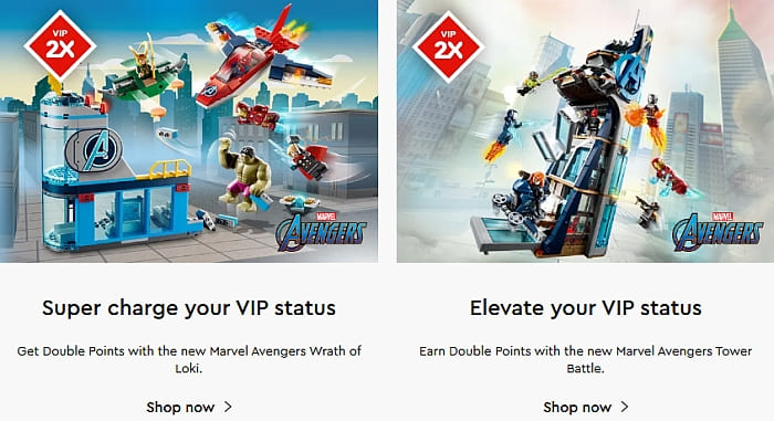 LEGO Marvel Avengers Sets with Double VIP Points