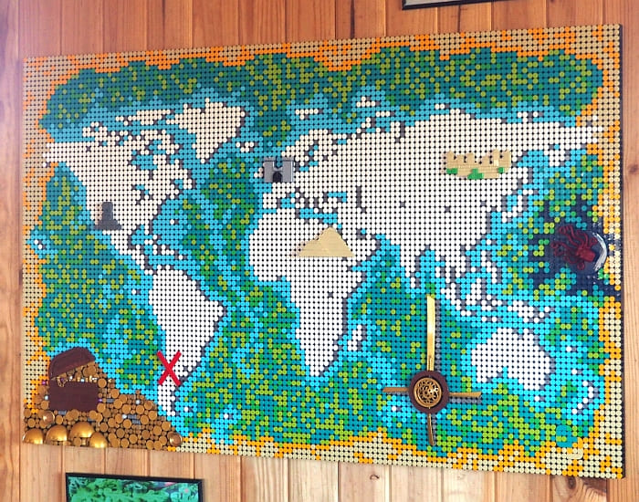 World Map - Front View  Lego worlds, World map design, Lego projects